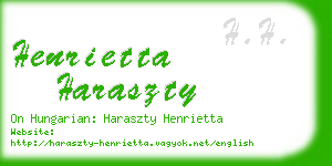 henrietta haraszty business card